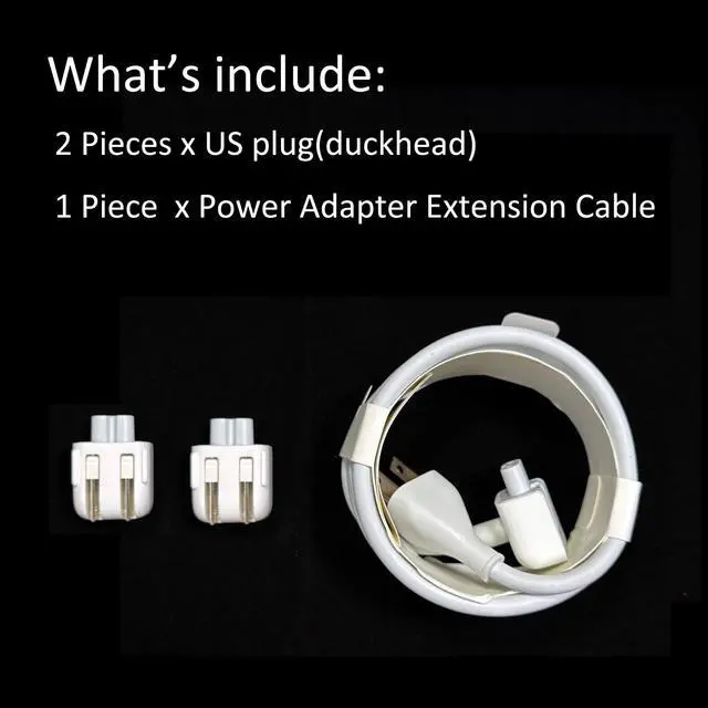 Alt view image 7 of 7 - 3-in-1 Mac AC Wall Adapter Extension Cable and Plug Duckhead US Charger Cord Standard Folding Duck Head for MacBook/Mac iBook/iPhone/iPad/iPod Power Adapter