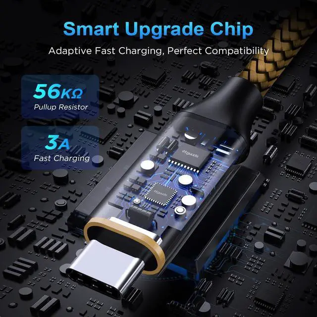 Alt view image 3 of 7 - USB to USB C Cable 1ft, 2-Pack USB A to Type C Charger Cord Fast Charging for Samsung Galaxy A17 A16 A15 A26 A36 A56, S25 S24 S23 S22 S21 S20 S10 Note 20, for iPhone 17 16 15, Moto, Gold