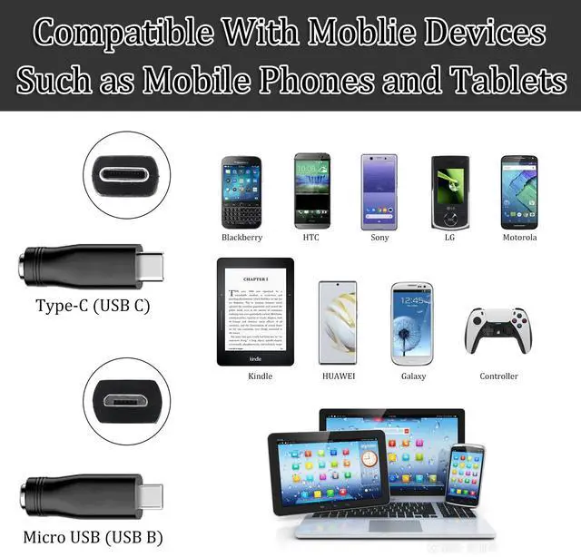 Alt view image 4 of 6 - USB to DC Power Charging Cable with 12pcs DC Barrel Jack Universal Power Adapter Tips USB 2.0 to DC 5.5x2.1mm Plug Micro USB Type-C Connector Compatible Flashlight Camera & More