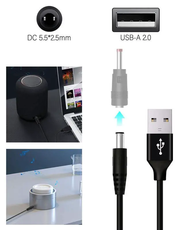 Alt view image 4 of 5 - USB to DC 5V Power Cable, Universal DC 5.5x2.1mm Plug Charging Cord with 11 Connectors Tips(6.3x3.0, 5.5x2.5, 4.8x1.7, 4.0x1.7, 3.5x1.35, 3.0x1.1, 2.5x0.7, Type-C, Micro USB, Mini USB, LED Jack) 5 FT