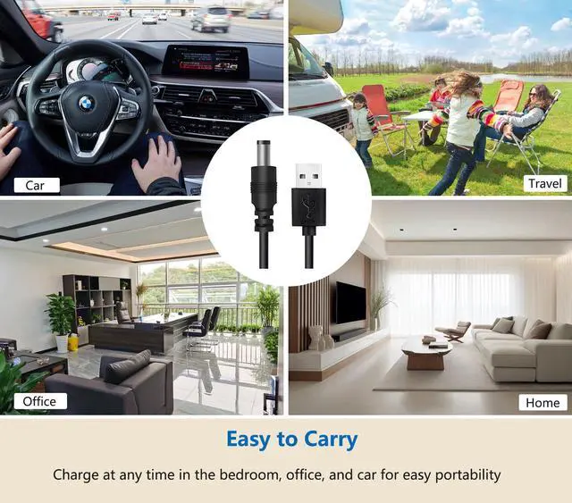 Alt view image 6 of 7 - Universal Charger Power Cable, 5V USB to DC 5.5x2.1mm,with 10 Connectors (Micro-USB, Type-C, Mini USB, 2.5x0.7, 3.0x1.1, 3.5x1.35...) for Lamp,Mini Fan, Camera,Mobile Phone, USB Power Bank Charging
