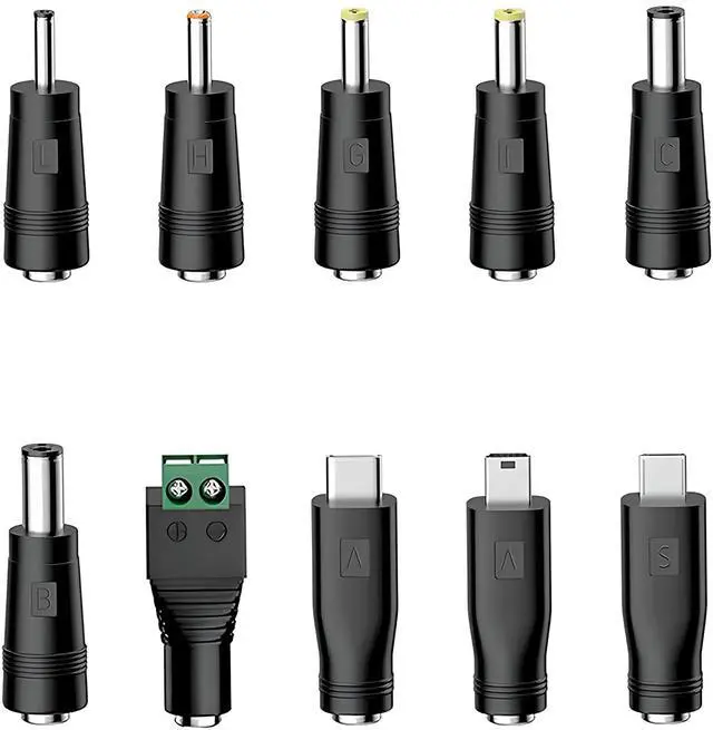 Alt view image 4 of 7 - Universal Charger Power Cable, 5V USB to DC 5.5x2.1mm,with 10 Connectors (Micro-USB, Type-C, Mini USB, 2.5x0.7, 3.0x1.1, 3.5x1.35...) for Lamp,Mini Fan, Camera,Mobile Phone, USB Power Bank Charging