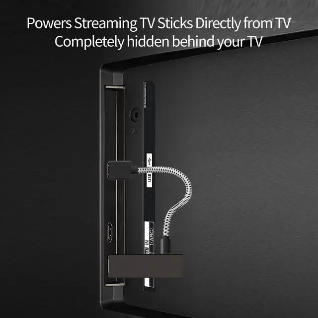 Alt view image 5 of 6 - USB Power Cable for Fire Stick, Adapter Cord Plug Replacement, Powers Amazon FireStick Directly from TV USB Port, Eliminates The Need for a Charger