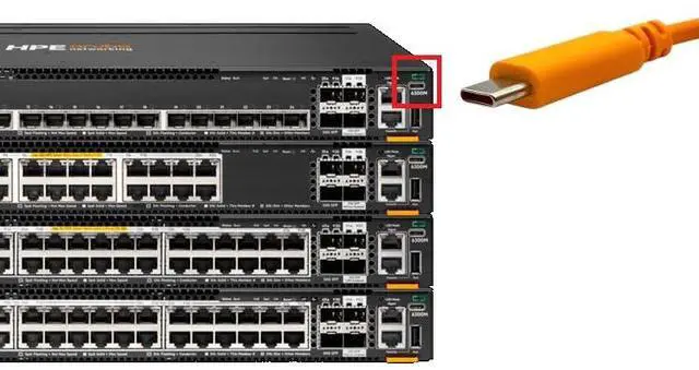 Alt view image 3 of 4 - Console Cable for Aruba CX Switch | AOS-CX | USB Type A to USB-C 6ft (1.8M) | HPE R9J32A | Replacement for Aruba JL448A X2C2 R8Z87A RJ45-DB9 PIN3TX6RX | Orange Long Serial Cable