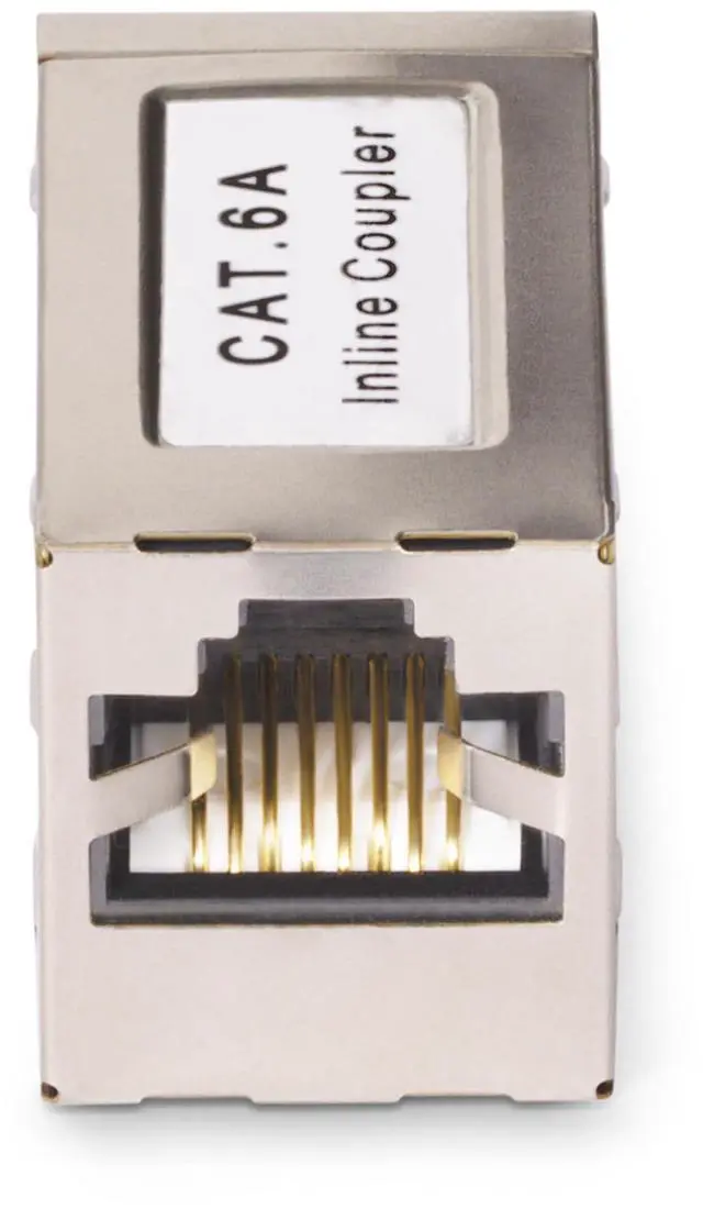 Alt view image 3 of 5 - Shielded RJ45 Coupler, Inline Cat6a Coupler, Female to Female (F/F) T568B Pinout, Shielded Ethernet Cable Extension