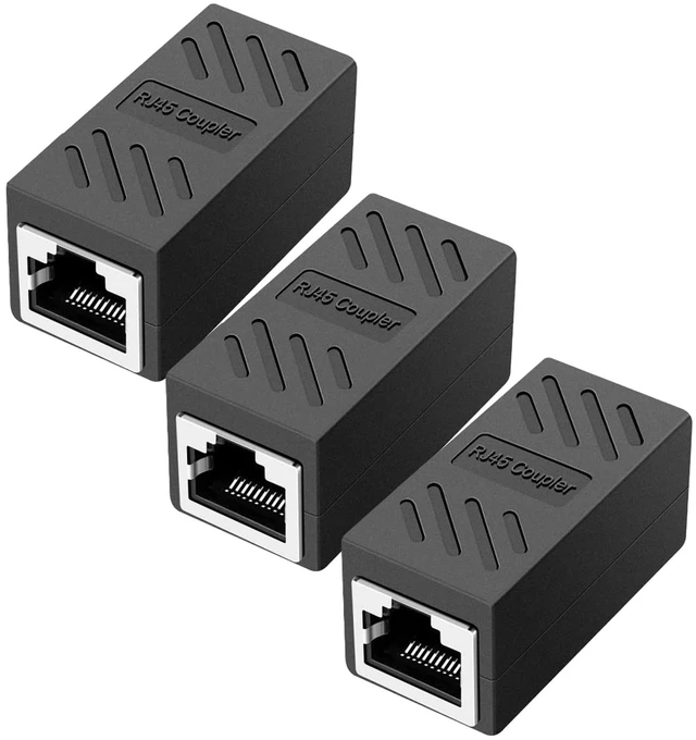 Main image of RJ45 Cat6 Coupler 3-Pack Ethernet Extender for Cat5/Cat6/Cat7 | RJ45 female to female Ethernet coupler, 6 pack, Supports Cat5/Cat5e/Cat6/Cat7, 10Gbps high-speed, Tool-free plug and play