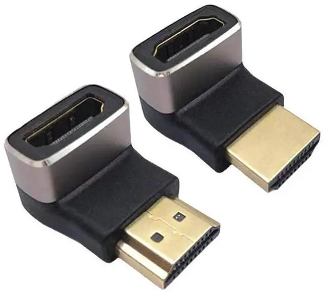 Main image of 8K HDMI Coupler 90 and 270 Degree Adapter 2-Pack, Right Angle HDMI 2.1 Male to Female L Gold Plated Vertical Adapter Connector
