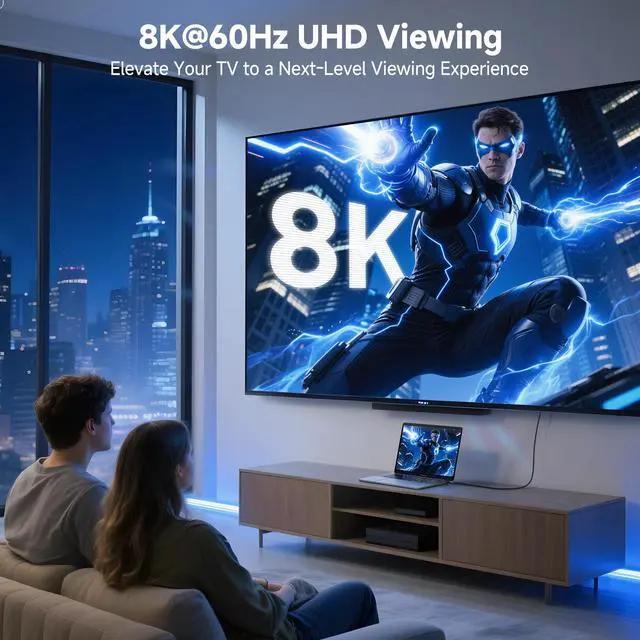 Alt view image 3 of 7 - 2-Pack 48Gbps 8K Right Angle HDMI 2.1 Adapter with HDR, Supports 8K@60Hz / 4K@240Hz, 90 Degree HDMI Adapter Male to Female, Black