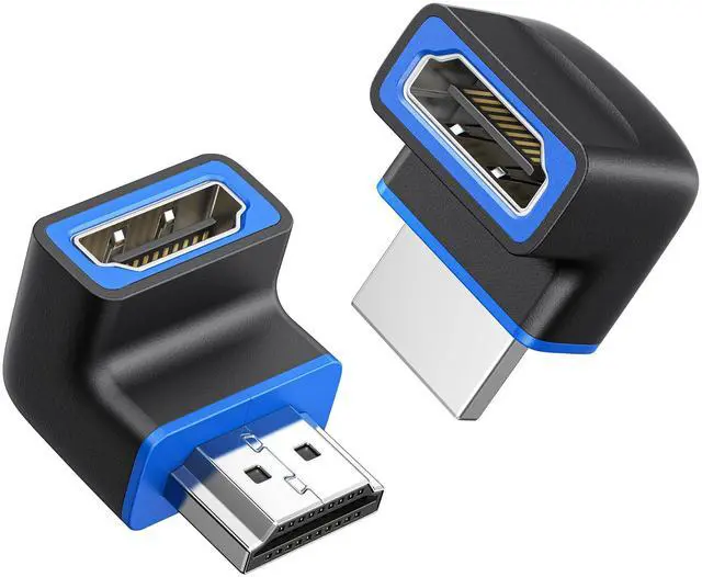 Main image of Combo-Pack 48Gbps 8K Right Angle HDMI 2.1 Adapters with HDR, Supports 8K@60Hz / 4K@240Hz, 270 Degree and 90 Degree HDMI Adapter Male to Female, Black