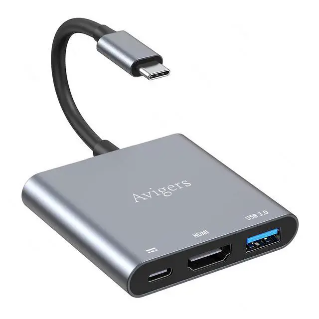 Main image of USB C to HDMI Adapter, 4K HDMI to USB-C Adapter with PD100W, USB 3.0 Port Multiport Digital AV Converter for MacBook Pro/Air, iPad, iPhone 15/16, HP, Dell, Samsung, Tablets, Switch, TV, Monitor, etc