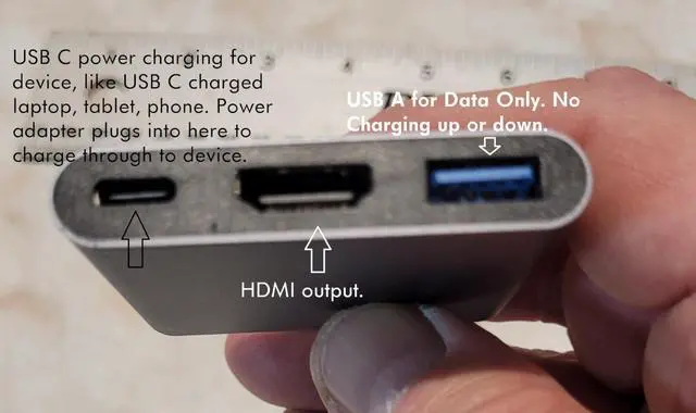 Alt view image 2 of 7 - USB C to HDMI Multiport Adapter,4k USB C to HDMI,Hdmi Splitter to Usbc Multiport Digital AV Converter,With100w Pd,3.0 Port,for MacBook Pro/Air, Ipad, Monitor and Usbc Devices-Space Grey