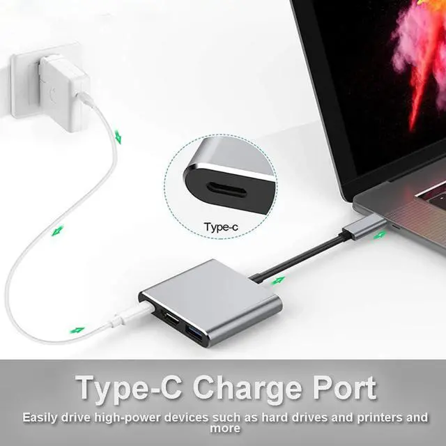 Alt view image 7 of 7 - USB C to 4K HDMI Multiport Adapter, USB C Hub with 4K HDMI USB 3.0 100W PD Charging for Mac, Type-C Digital AV Multiport Adapter Converter for MacBook Pro/air, iPad Pro & USB Type C Device