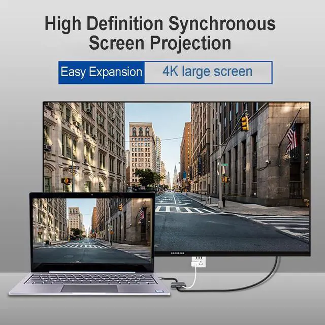 Alt view image 4 of 7 - USB C to 4K HDMI Multiport Adapter, USB C Hub with 4K HDMI USB 3.0 100W PD Charging for Mac, Type-C Digital AV Multiport Adapter Converter for MacBook Pro/air, iPad Pro & USB Type C Device