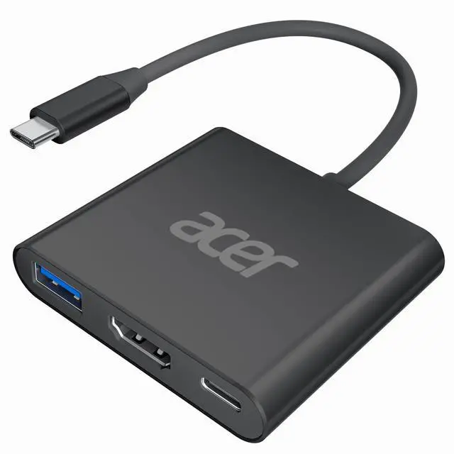 Main image of USB C to HDMI Adapter, 4K USB C Hub with 100W PD, USBA 3.0 Port, HDMI to USBC Multiport Digital AV Converter for MacBook Pro/Air, iPad, Tablets, TV, Monitor and More (Black)