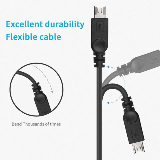 Alt view image 4 of 7 - Multi Charging Cable, Multifunction 2 in 1 Charging Cable, USB 2.0 A to USB Type C and Micro USB Charging Cable Cord for Andriod Cell Phone Portable Power Banks (1.14 Feet/0.35M)