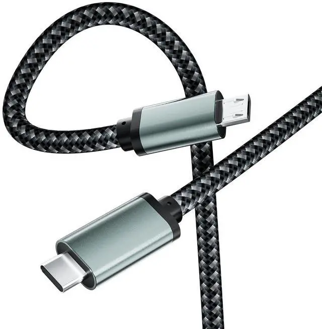 Main image of USB C to Micro USB Cable 3.3FT, Braided 1M Type C to Micro USB Charging Cord Support 480Mbps Data Transfer, for Micro B Devices MacBook Pro Samsung Galaxy S7/S5/J7/J3, Camera, GPS, LG, PS4, Kindle