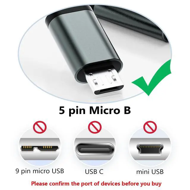 Alt view image 5 of 7 - USB C to Micro USB Cable 3.3FT, Braided 1M Type C to Micro USB Charging Cord Support 480Mbps Data Transfer, for Micro B Devices MacBook Pro Samsung Galaxy S7/S5/J7/J3, Camera, GPS, LG, PS4, Kindle