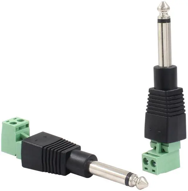 Alt view image 2 of 4 - 2 Pcs 6.35mm Replacement Repair Plug, Jack TS 2 Pole Mono Male Plug 1/4" 6.35mm Solderless Terminal for Microphone Speaker Cable