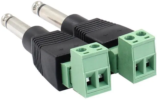 Alt view image 3 of 4 - 2 Pcs 6.35mm Replacement Repair Plug, Jack TS 2 Pole Mono Male Plug 1/4" 6.35mm Solderless Terminal for Microphone Speaker Cable