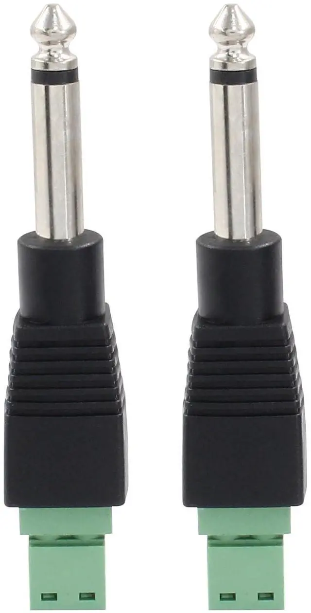 Alt view image 4 of 4 - 2 Pcs 6.35mm Replacement Repair Plug, Jack TS 2 Pole Mono Male Plug 1/4" 6.35mm Solderless Terminal for Microphone Speaker Cable