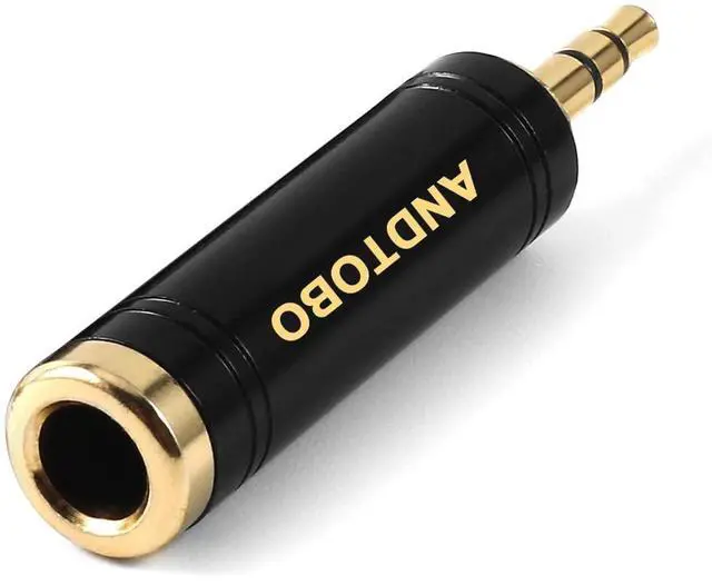 Main image of 3.5mm Male to 1/4'' Female Stereo Pure Copper Headphone Adapter,3.5mm(1/8'') Plug Male to 6.35mm (1/4'') Jack Female Stereo Adapter for Headphone, Amp Adapte, Black 1-Pack