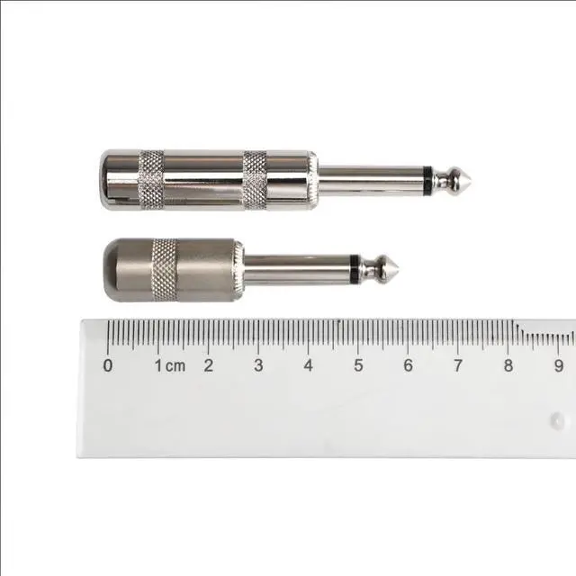 Alt view image 2 of 6 - Short Barrel 1/4 Inch 6.35mm Black Nickel Mono Male Audio Plug Connector Low Profile for Speaker Microphone Guitar Patch Cable - 10 Pack (X065)
