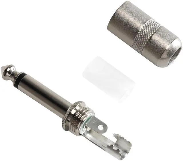 Alt view image 4 of 6 - Short Barrel 1/4 Inch 6.35mm Black Nickel Mono Male Audio Plug Connector Low Profile for Speaker Microphone Guitar Patch Cable - 10 Pack (X065)