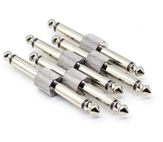 Alt view image 7 of 7 - 5-Pack 6.35mm Mono Male to Male Patch Cables - Instrument Connectors for Guitar Pedals, Mics, Audio/Video - Nickel-Plated Copper for Transparent Clean Sound