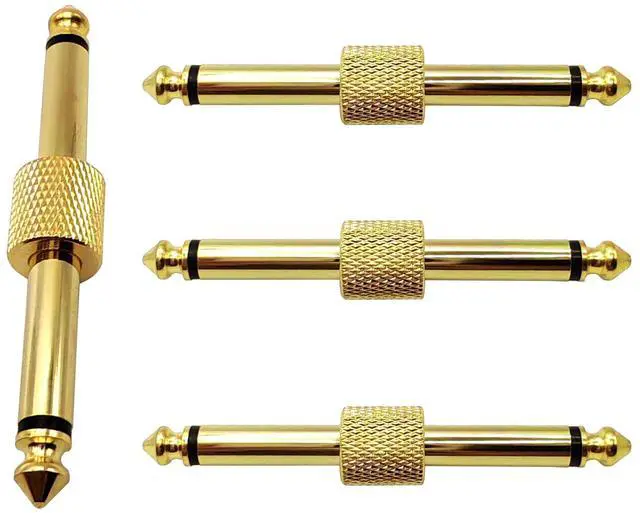 Alt view image 4 of 6 - 1/4 Inch Male to Male Plug Straight Type 6.35mm TS Adapter for Guitars, Keyboards and Pro Audio Gear