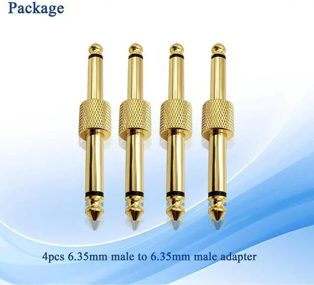 Alt view image 6 of 6 - 1/4 Inch Male to Male Plug Straight Type 6.35mm TS Adapter for Guitars, Keyboards and Pro Audio Gear