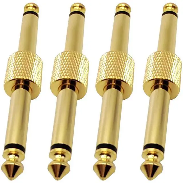 Alt view image 5 of 6 - 1/4 Inch Male to Male Plug Straight Type 6.35mm TS Adapter for Guitars, Keyboards and Pro Audio Gear