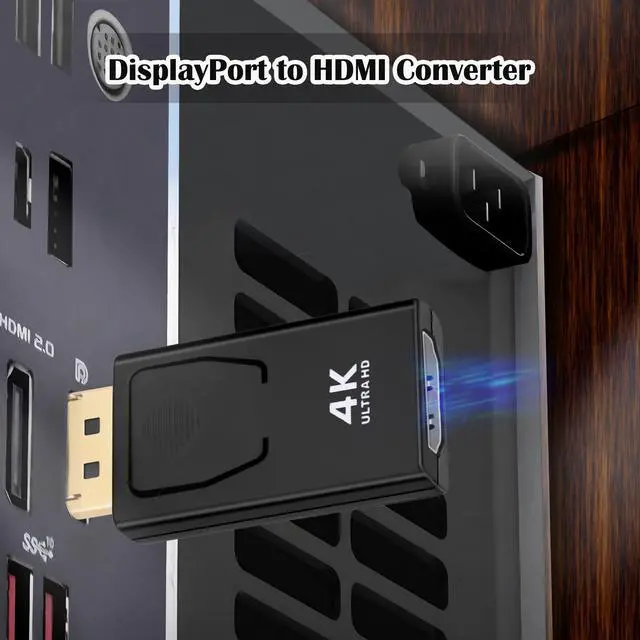 Alt view image 3 of 7 - 4K DisplayPort to HDMI Converter, 4-Pack Gold Plated DP Male to HDMI Female Adapter Connector, Uni-Directional Adapter Supports 4K UHD 3840x2160@30Hz, for Laptop PC Monitor TV Projector