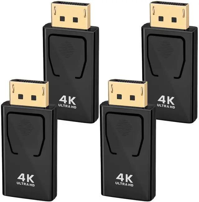 Alt view image 7 of 7 - 4K DisplayPort to HDMI Converter, 4-Pack Gold Plated DP Male to HDMI Female Adapter Connector, Uni-Directional Adapter Supports 4K UHD 3840x2160@30Hz, for Laptop PC Monitor TV Projector