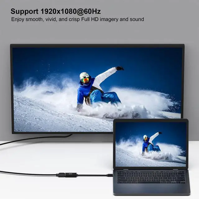 Alt view image 5 of 7 - Mini DisplayPort to HDMI Adapter 2 Pack, Mini DP(Thunderbolt) to HDMI Converter Gold-Plated Cord Compatible for MacBook Pro, MacBook Air, Mac mini, Microsoft Surface Pro 3/4, etc