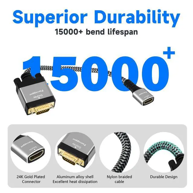 Alt view image 2 of 4 - HDMI to VGA Adapter, Uni-Directional HDMI Female (Source) to VGA Male (Screen) Converter Connector, HDMI Computer to VGA Monitor Adapter for Monitor, PC, Raspberry Pi, Desktop, Projector, Roku, Xbox