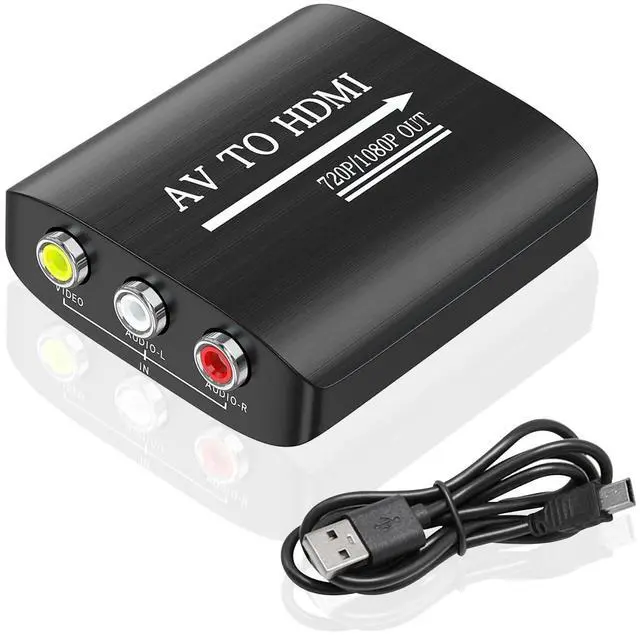Main image of RCA to HDMI Converter, AV to HDMI Converter,AV Composite Video to Digital Video 1080p/720p Adapter, Supports PAL/NTSC/SECAM, HD Video Output for VCR,CVBS, DVD, WII, Plug & Play, No Driver Needed