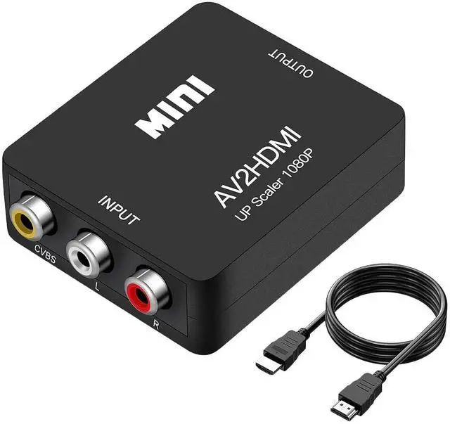 Main image of AV to HDMI Converter, RCA to HDMI Converter, 1080P Mini Composite CVBS Audio Video Adapter Supports PAL/NTSC for TV/PC/STB/VHS/VCR/Blue-Ray DVD Players
