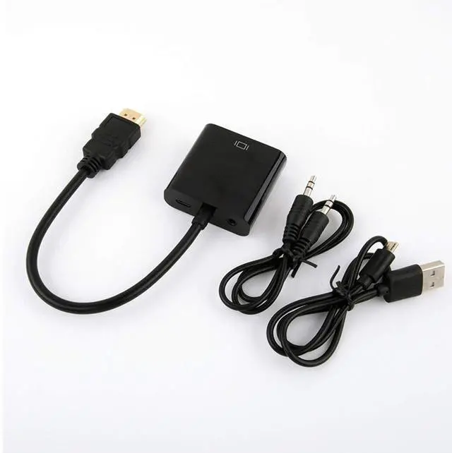 Alt view image 7 of 7 - HDMI to VGA Adapter, HDMI-VGA 1080P Converter with 3.5mm Audio Jack and USB Power Supply for HDMI Laptop, PC, PS4, Blue Ray Player, Raspberry Pi, Xbox to VGA Monitor, Projector and More