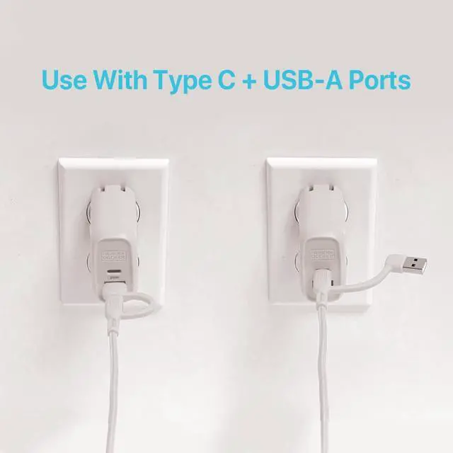 Alt view image 4 of 7 - USB C Multi Charging Cable, Fast Multi Charger Cable w/Adapter Braided 2in1 Multiple USB Cable, Universal Charging Cord w/Type C/USB Adapter for iPhone 17 16 15/Samsung/LG/Tablets/More