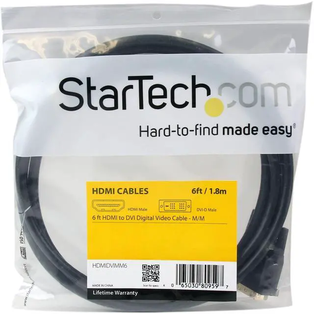 Alt view image 6 of 6 - 6ft HDMI to DVI D Adapter Cable - Bi-Directional - HDMI to DVI or DVI to HDMI Adapter for Your Computer Monitor (HDMIDVIMM6)