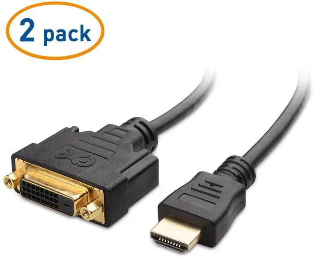 Alt view image 2 of 5 - 2-Pack Bi-Directional HDMI to DVI Male to Female, DVI to HDMI Female to Male Cable Adapter - 5 Inches