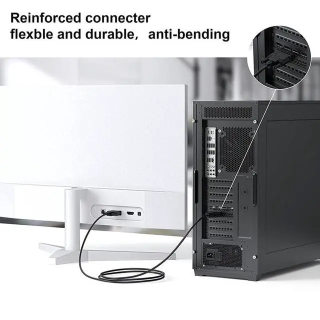 Alt view image 5 of 7 - DVI to DVI Cable Adapter - Male DVI-D Dual Link - Cable Converter Supports Monitor, PC, TV, Gaming, Projector - 1080p Full HD 60Hz - Gold Connector 6.6ft / 2 m