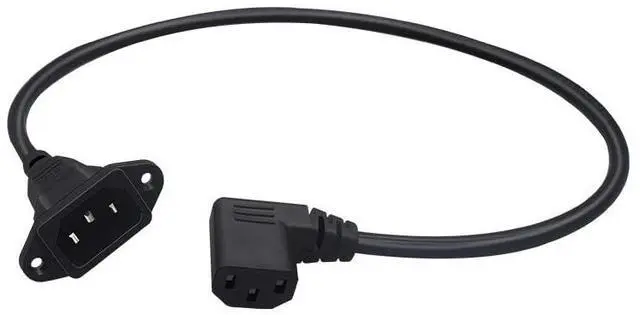 Main image of 0.3m/0.98ft IEC320 C13 Female 90-Degree Right-Angle to C14 Male Panel Mount Power Cable 10A 250V, for Computer Servers, UPS, PDU (0.3m/0.98ft IEC C14 to C13 90-Degree Right-Angle)