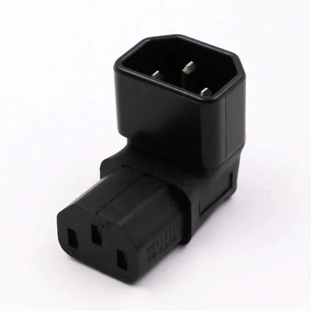 Alt view image 2 of 7 - IEC C14 to C13 Power Adapter PDU Plug/Socket Up 90 Degree for LCD Wall Mount TV 2 Pack