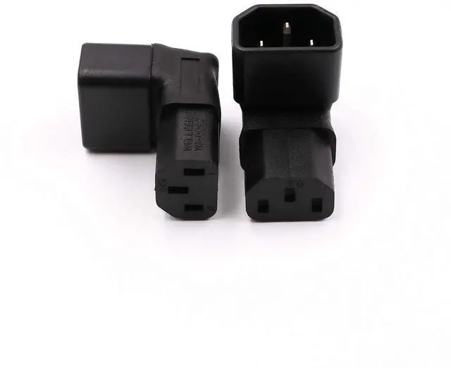 Alt view image 4 of 7 - IEC C14 to C13 Power Adapter PDU Plug/Socket Up 90 Degree for LCD Wall Mount TV 2 Pack