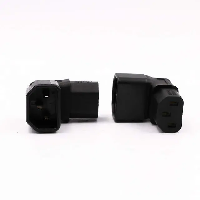 Alt view image 5 of 7 - IEC C14 to C13 Power Adapter PDU Plug/Socket Up 90 Degree for LCD Wall Mount TV 2 Pack