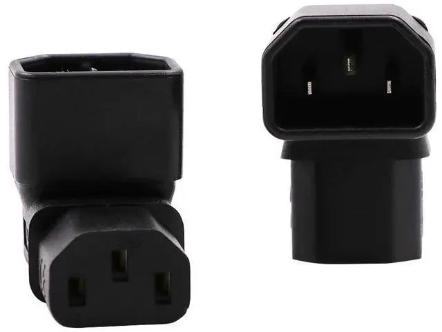 Alt view image 6 of 7 - IEC C14 to C13 Power Adapter PDU Plug/Socket Up 90 Degree for LCD Wall Mount TV 2 Pack