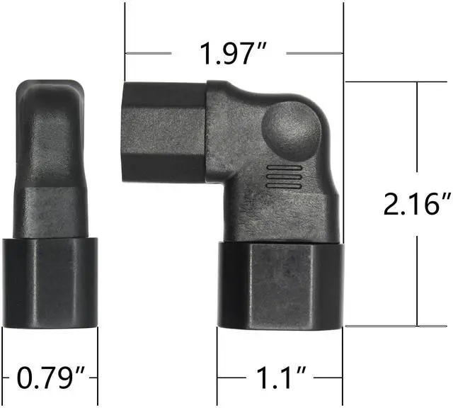 Alt view image 6 of 6 - 1Pair 90 Degree IEC 320 C14 Male to C13 Female Converter Adapter, Left & Right Angle Extension Connector Plug 10A 250V, for Monitor, Computer, PDU Chassis, Printer etc - 2Pcs