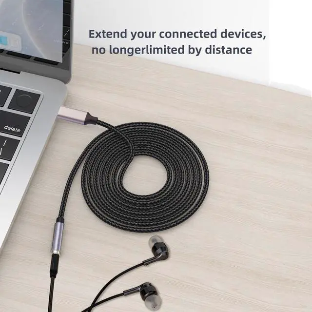 Alt view image 2 of 5 - 2 Pack 1M USB C to Headphone Jack Adapter,USB-c to 3.5mm Headphone Jack Adapter Cable,Compatible with Phone 17 Pro Max/16/15,Samsung Galaxy S25 Ultra/S24/S23,Pixel,iPad Pro