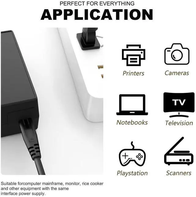 Alt view image 2 of 5 - 8Ft Power Cord Cable for JBL Boombox 3 III Portable Speaker, PartyBox Club 120/Stage 320/PartyBox 110 310 710 520 1000/Encore Essential 2/PartyBox Encore Essential/Ultimate/On-The-Go Essential Charger